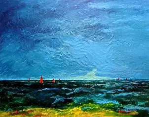 Jerzy Stachura - I saw red sailboats III