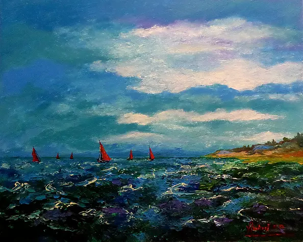 Jerzy Stachura - I saw red sailboats II