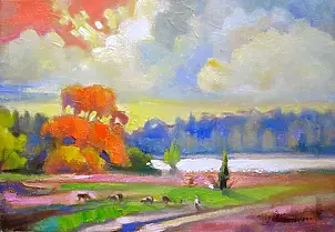 Włodzimierz Draczyński - Evening in the countryside