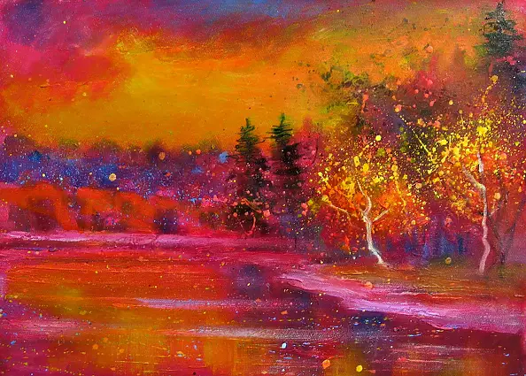 Włodzimierz Draczyński - Evening at the lake