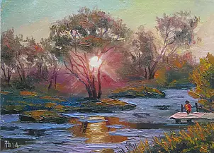 Nikolay Vedmid - Wieczór nad rzeczką