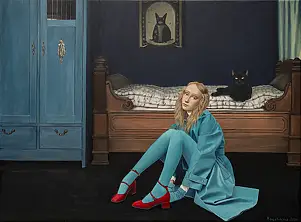 Nataliya Bagatskaya, Ein scheinbar ganz gewöhnlicher Abend, Acrylgemälde - Leinwand, 95 x 70