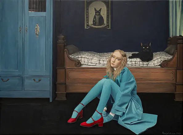 Nataliya Bagatskaya, Ein scheinbar ganz gewöhnlicher Abend, Acrylgemälde - Leinwand, 95 x 70