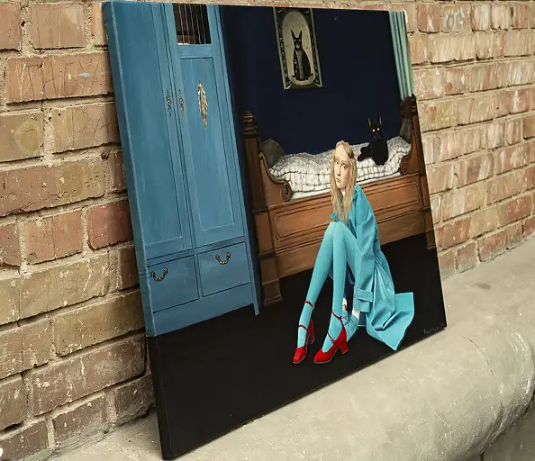 Nataliya Bagatskaya, Ein scheinbar ganz gewöhnlicher Abend, Acrylgemälde - Leinwand, 95 x 70