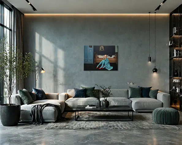 Nataliya Bagatskaya, Ein scheinbar ganz gewöhnlicher Abend, Acrylgemälde - Leinwand, 95 x 70