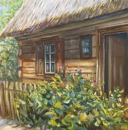 Zdzisław Kruszyński, Gîte I, Peinture à l'huile - toile, 46 x 38