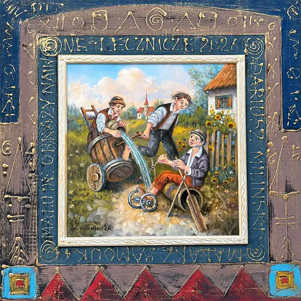 Dariusz Miliński, Il Grande Viaggio, Quadro a olio - tela, 40 x 40