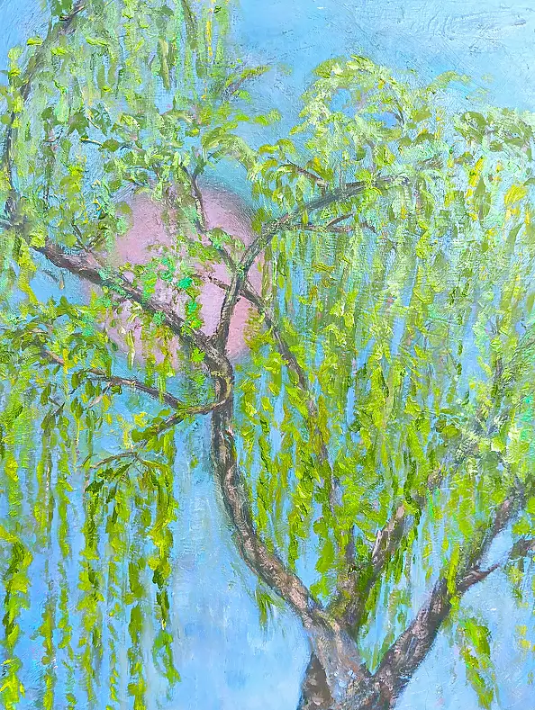 Elżbieta Goszczycka, Il salice che non ride, Quadro a olio - tela, 50 x 50