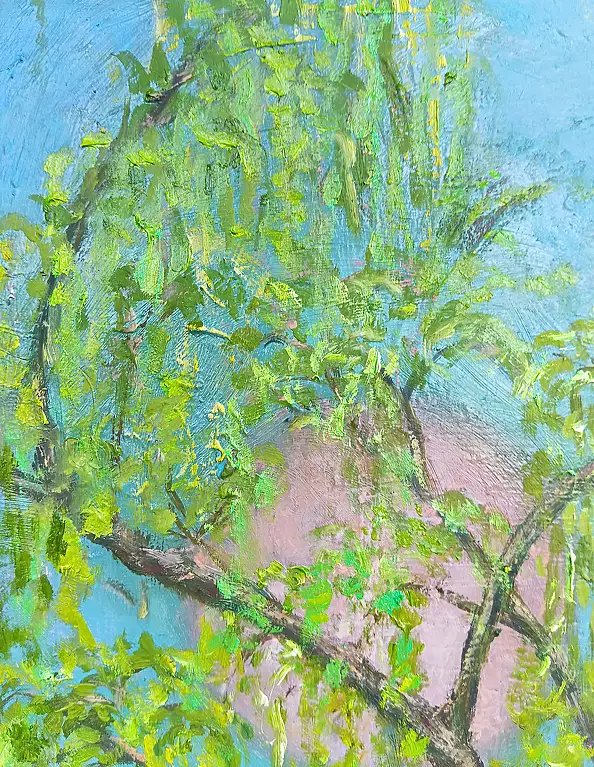 Elżbieta Goszczycka, Il salice che non ride, Quadro a olio - tela, 50 x 50