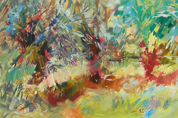 Eryk Maler - Willows, summer, 120X80