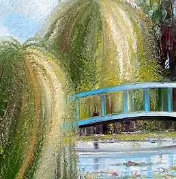 Krzysztof Kłosowicz, "Saules dans le parc", Peinture à l'huile - toile, 40 x 50