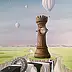 . ASENSIR, Tower of Melancholy | "Time" series, Acrylic painting - canvas, 50 x 70