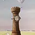 . ASENSIR, Tower of Melancholy | "Time" series, Acrylic painting - canvas, 50 x 70