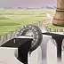 . ASENSIR, Tower of Melancholy | "Time" series, Acrylic painting - canvas, 50 x 70