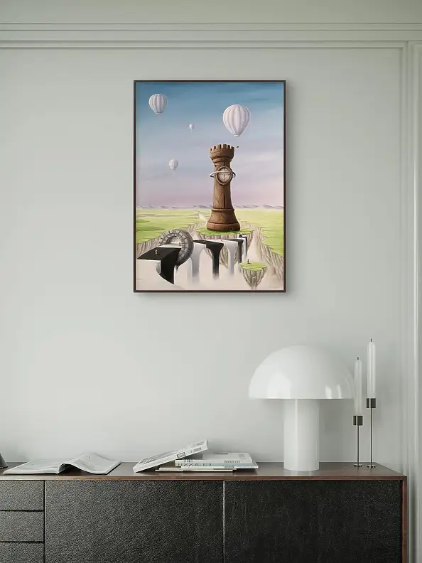 . ASENSIR, Tower of Melancholy | "Time" series, Acrylic painting - canvas, 50 x 70