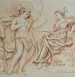 Piotr Śledziewski, Wilanowskie сцены, Пастель - папір, 40 x 30