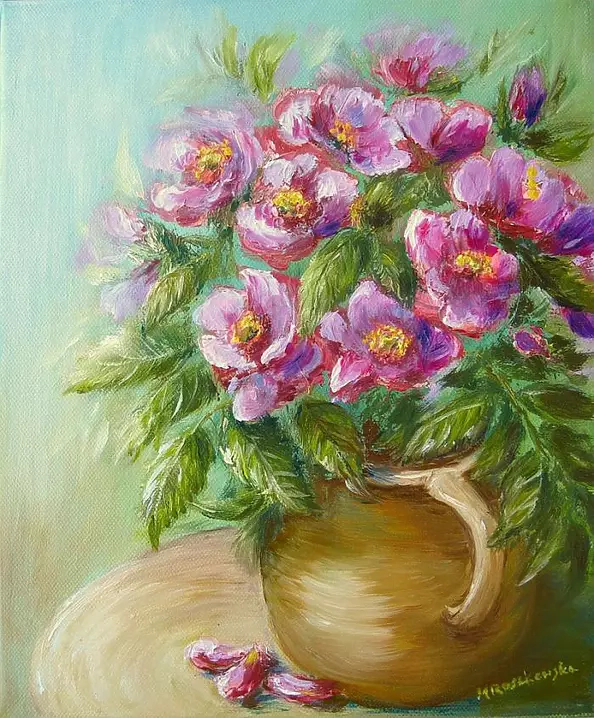 Maria Roszkowska - Flowers of wild rose