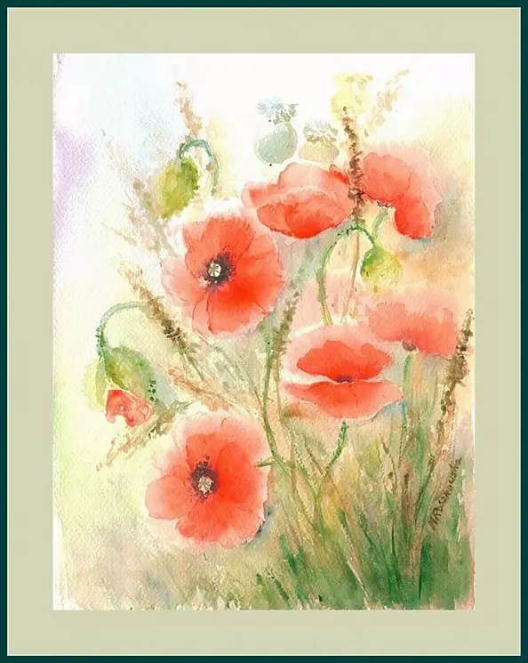 Maria Roszkowska - Wildflowers poppies