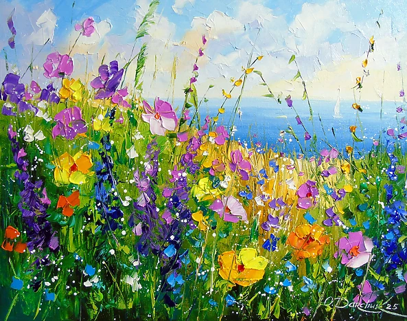 Olha Darchuk - Wildflowers by the sea