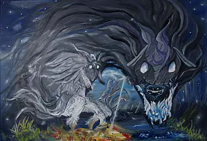 Anna Jakubowska - Wolf and sheep