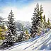 Michał Suffczyński, Winter Slope 1, Akwarele - papier, 61 x 44