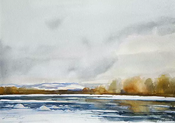 Kazimierz Twardowski - Winter on the Dunajec River