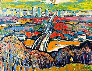   - Winter sun. View of the avenue of glory