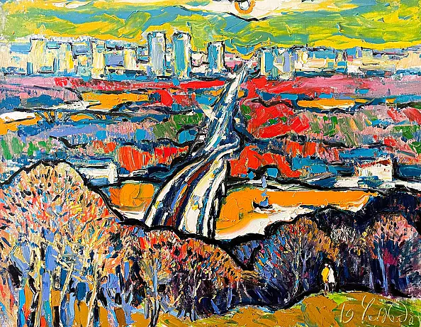 Andrey Chebotaru - Winter sun. View of the avenue of glory