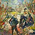 Marcin Stępniowski, Spring. Park. Walk., Oil painting - panel, 100 x 70