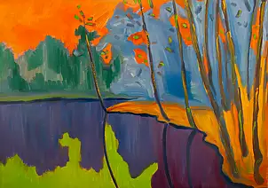 Marcin Stępniowski, Spring in the park, Oil painting - panel, 100 x 70
