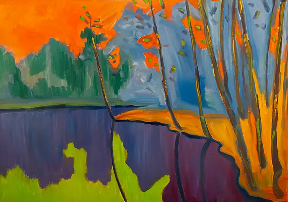 Marcin Stępniowski, Spring in the park, Oil painting - panel, 100 x 70