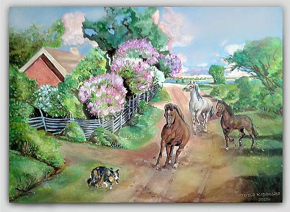 Teresa Kopańska - Spring with lilacs