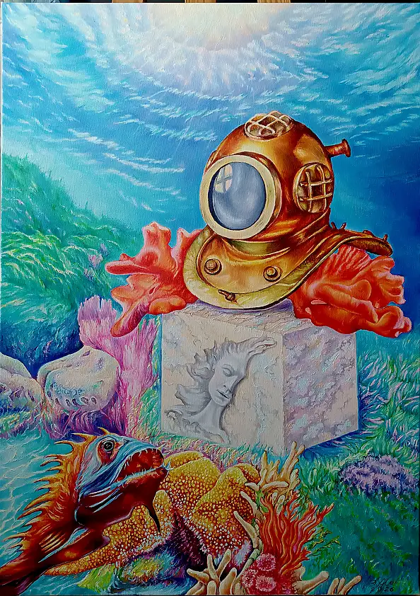 Zenon Gleń, Herrscher, Ölbild - Leinwand, 50 x 70