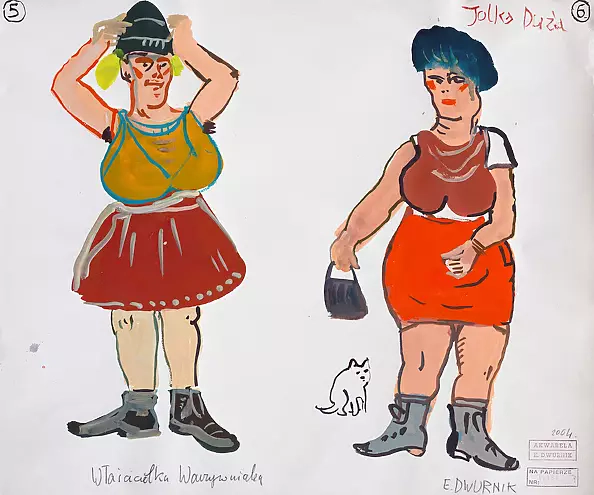 Edward Dwurnik - Właścicielka Warzywniaka (Jolka Duża) - AKWARELA