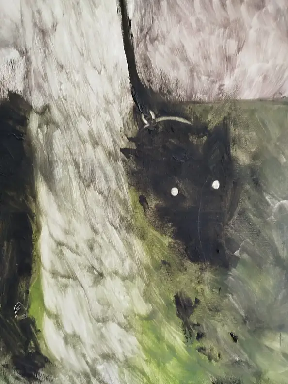 Barbara Dybala, Eigentum, Ölbild - Leinwand, 40 x 120