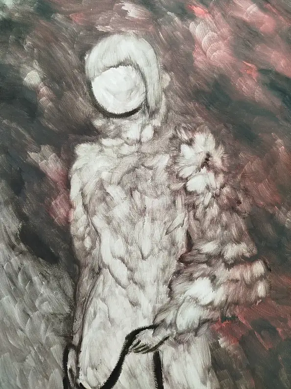 Barbara Dybala, Eigentum, Ölbild - Leinwand, 40 x 120
