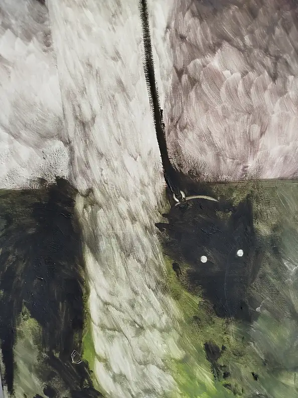 Barbara Dybala, Eigentum, Ölbild - Leinwand, 40 x 120