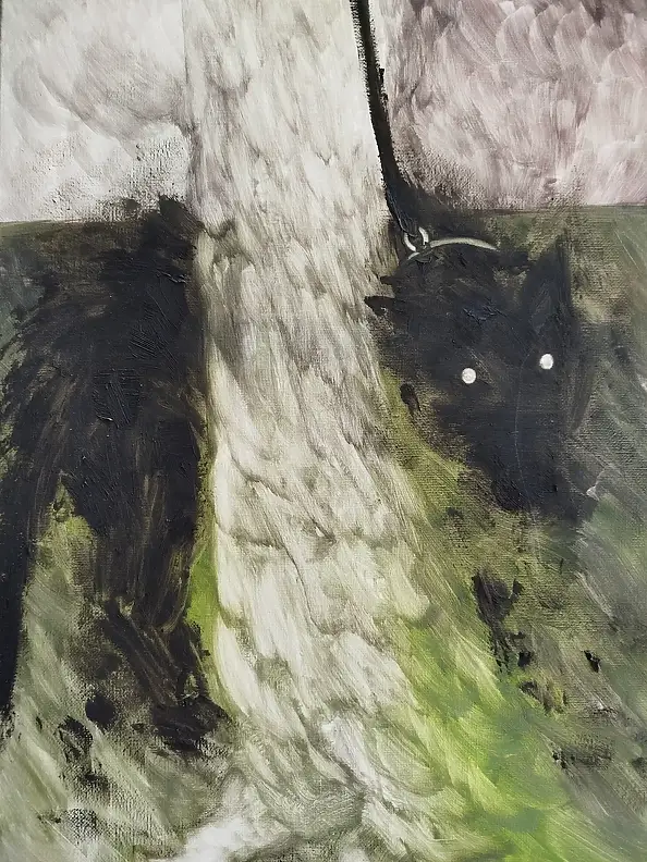 Barbara Dybala, Eigentum, Ölbild - Leinwand, 40 x 120