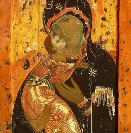 Artur Święto, Владимирская икона Божией Матери - копия, Темпера - дошка, 70 x 100