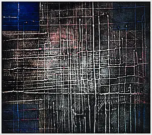 Jakub Margasinski, Włókna, Obraz akrylowy - deska, 59 x 53
