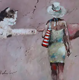 Jerzy Cichecki, Italienurlaub, Acrylgemälde - Leinwand, 55 x 46