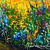 Olha Darchuk, Woman Walking Through a Flower Field, Obraz olejny - płótno, 50 x 60