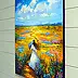 Olha Darchuk, Woman Walking Through a Flower Field, Obraz olejny - płótno, 50 x 60