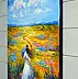 Olha Darchuk, Woman Walking Through a Flower Field, Obraz olejny - płótno, 50 x 60