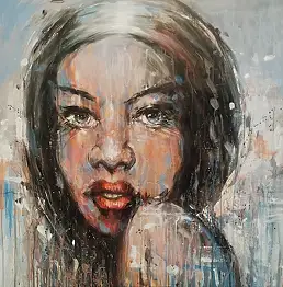 Dariusz Grajek, Woman..., Obraz akrylowy, Obraz olejny - płótno, 80 x 80