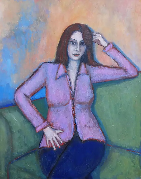 Massimiliano Ligabue - Woman in pink blouse