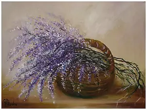 Grażyna Potocka - Wrzosy obraz olejny 30-40cm
