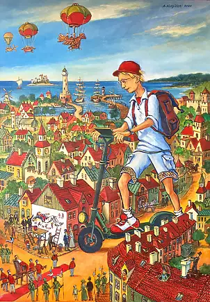 Andrzej Karpiński, Modern Gulliver, Oil painting - canvas, 50 x 70