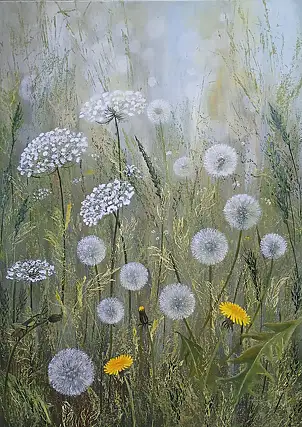 Luba Santkiewicz, Wśród majowych traw , Obraz akrylowy - płótno, 50 x 70