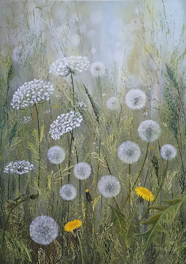 Luba Santkiewicz, Wśród majowych traw , Obraz akrylowy - płótno, 50 x 70
